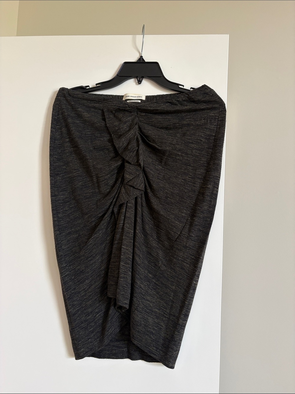 Charcoal Ruched Front Pencil Skirt
